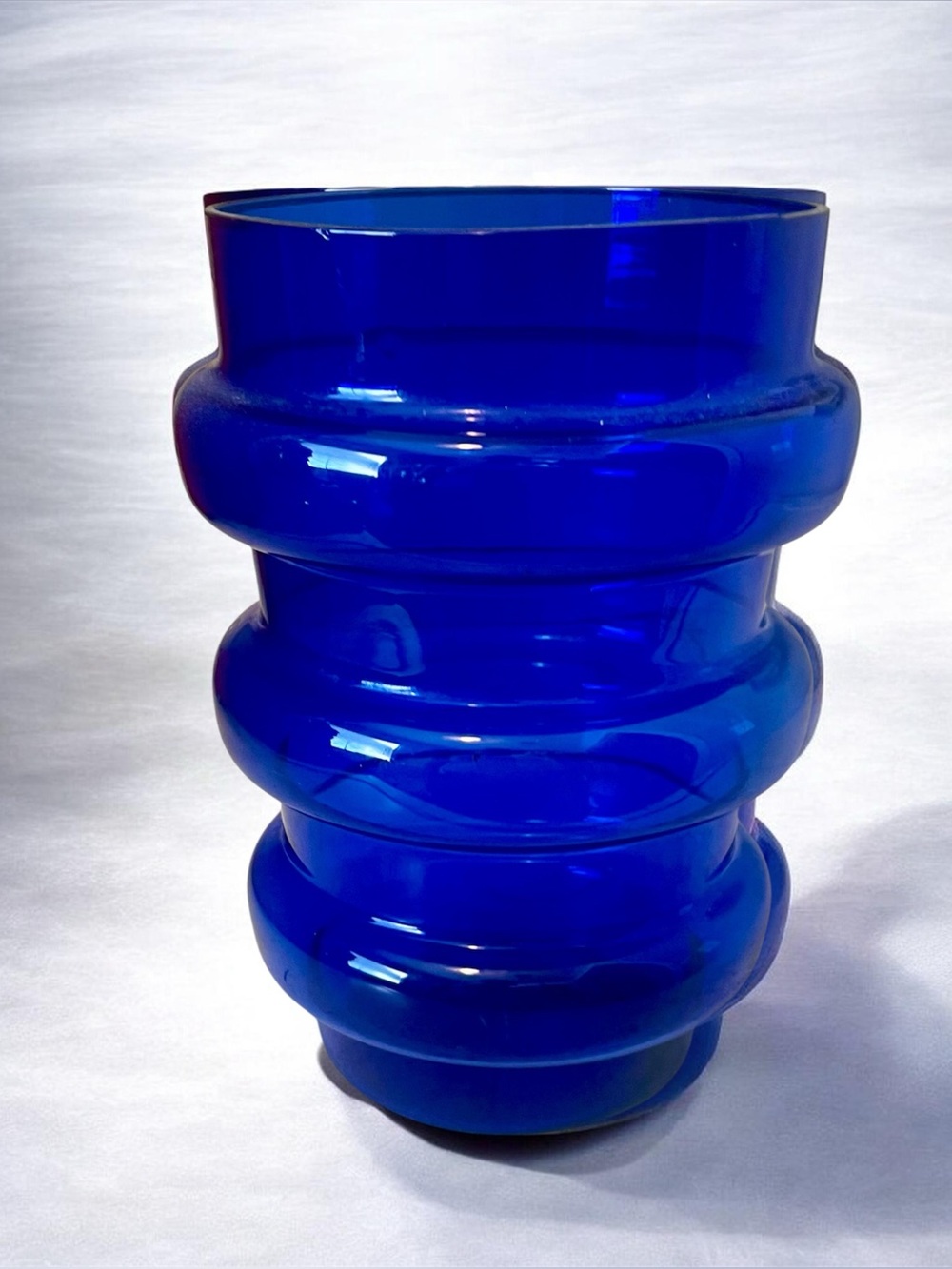 1970s cobalt blue glass vase